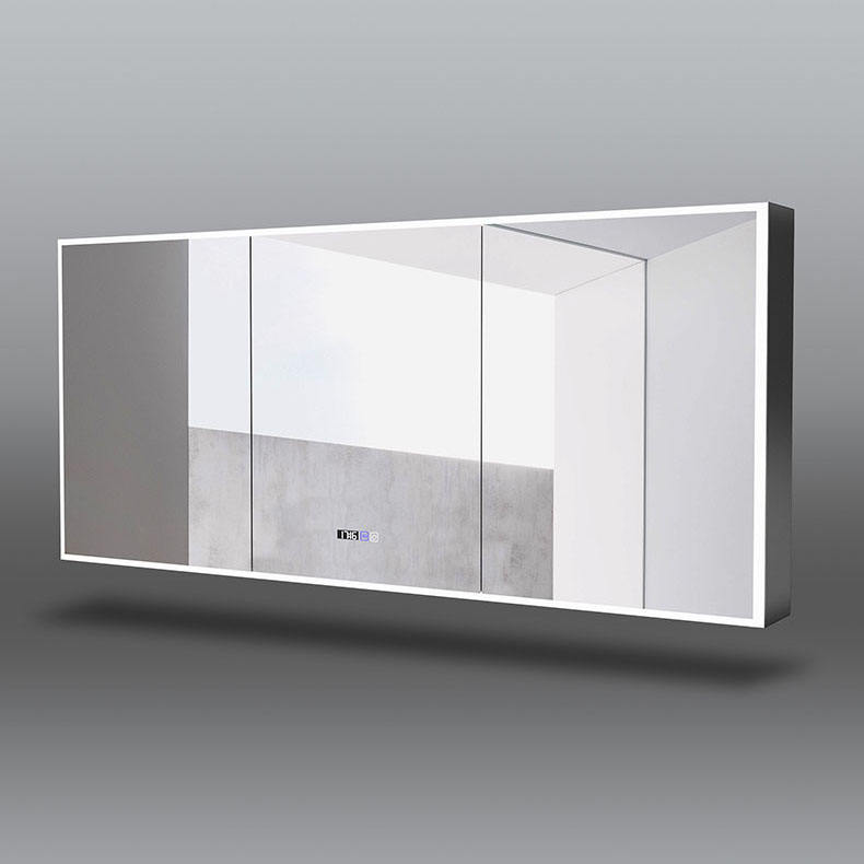 Vanture 59-Inch LED Medicine Cabinet with Demister, Clock & Adjustable Shelves