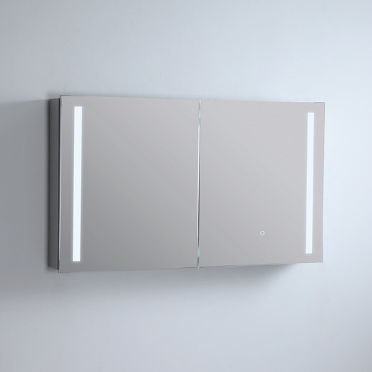 Wonderindoor Vanture 35-Inch LED Medicine Cabinet with Dual Doors, Vertical Lighting & Demister