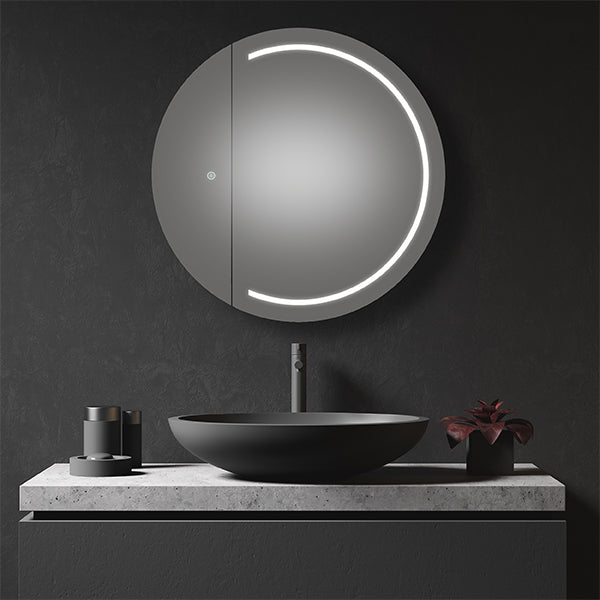 Vanture 35-Inch Round LED Medicine Cabinet with Touch Sensor & Backlit Mirror